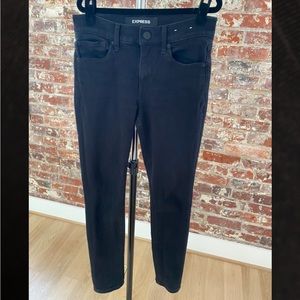 Express black skinny mid rise legging jeans 2 S short